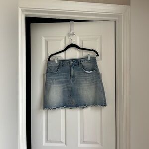 Aqua Blue Denim Mini Skirt